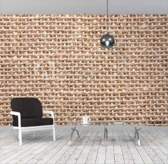 Picture of Natural brown linen fabric background